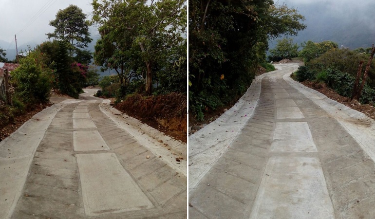 Habitantes de la vereda El Pescado en Tarqui, satisfechos por obras de pavimentación 2