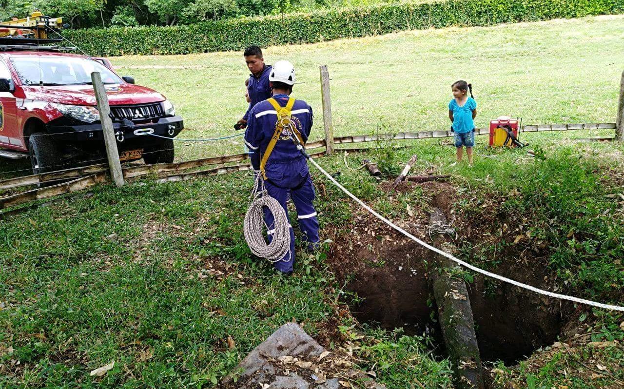 Ternero que cayó a un pozo profundo en vereda de Altamira, fue rescatado por bomberos 3