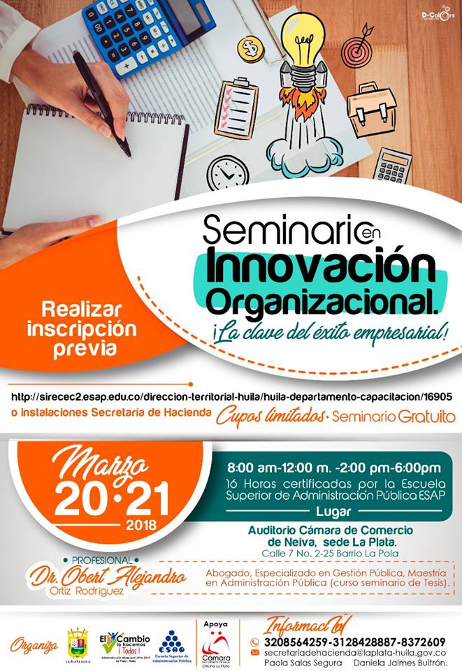 Seminario en Innovación Organizacional, será dictado por la ESAP este lunes y martes en La Plata 2