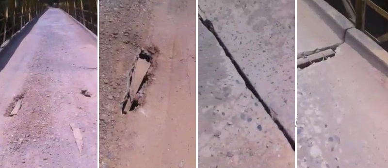 Denuncian riesgo de colapso en el puente que comunica hacia Maito en Tarqui 2