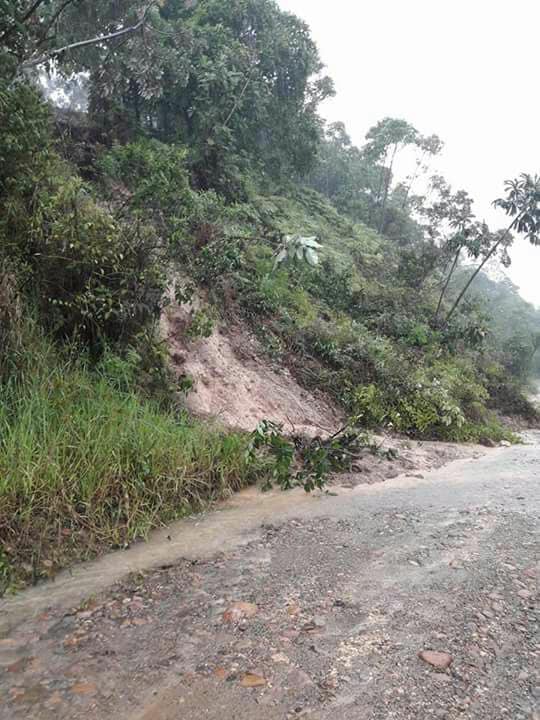 Taponada vía a San Adolfo a causa del invierno 2