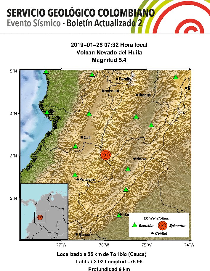 Fuerte sismo de 5.4 grados, se registró este sábado en cercanías al Huila 1