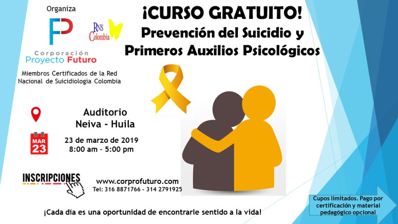 Taller sobre prevención del suicidio dictarán expertos en Neiva 2