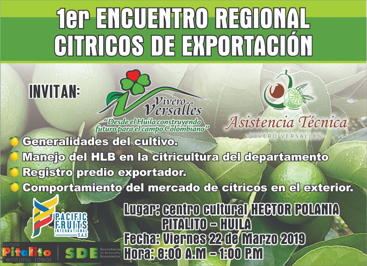 Pitalito sede del encuentro regional de productores de cítricos de exportación 2