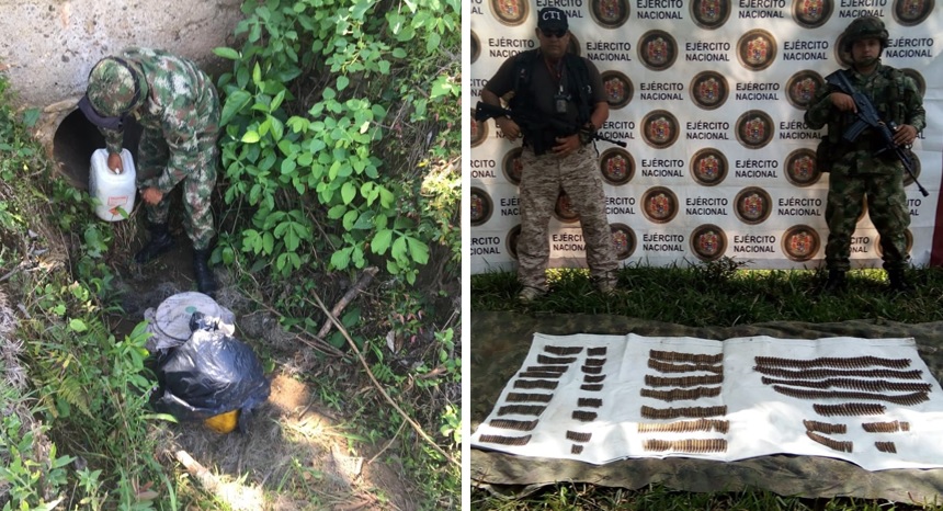 Incautan material de guerra y explosivos en el oriente y norte de Huila 1