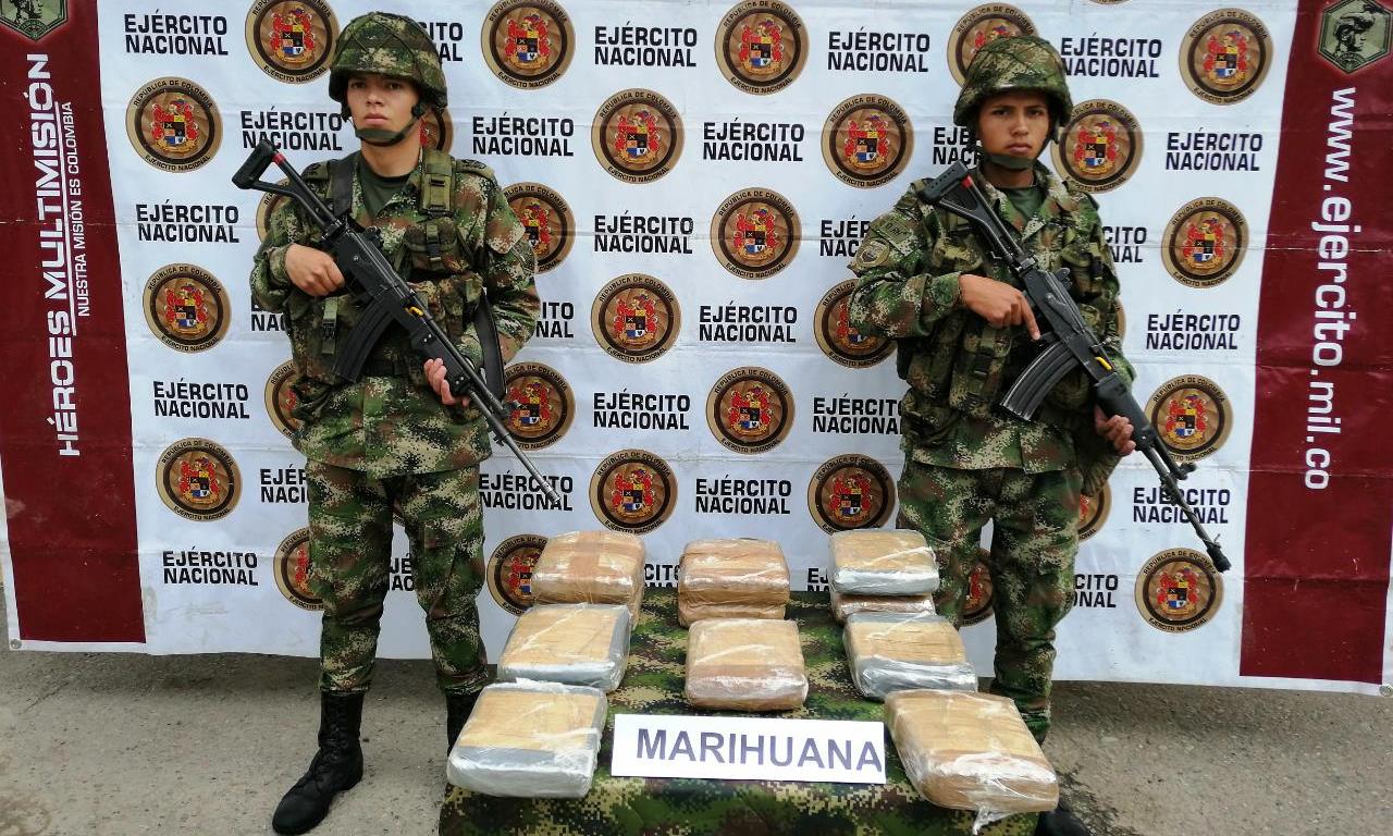 Ejército reportó la incautación de varios paquetes de marihuana en Isnos 1