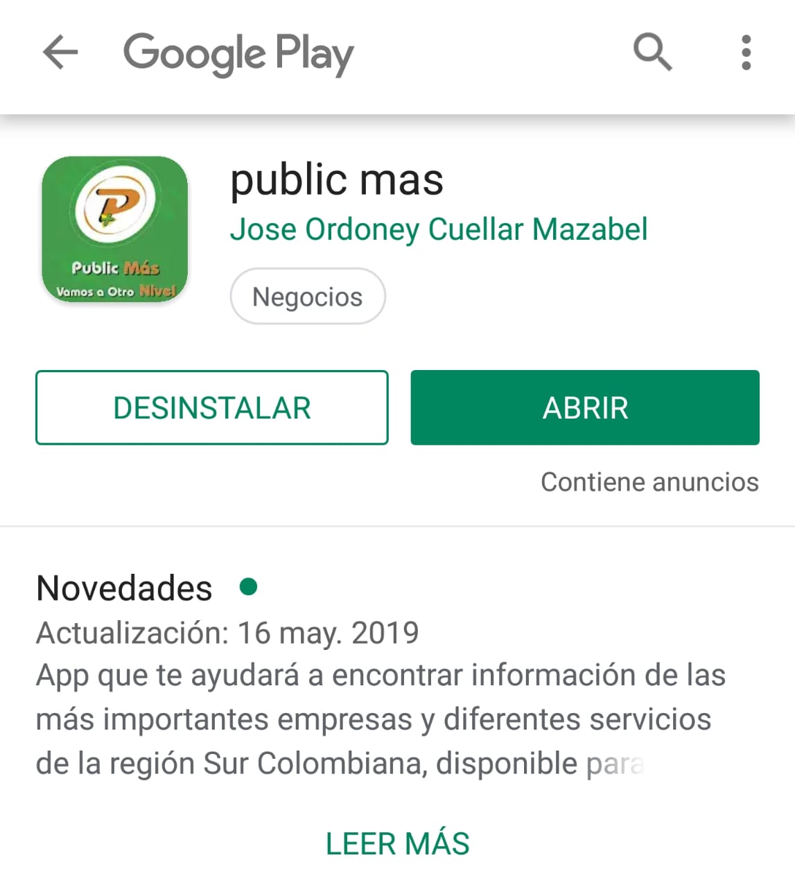 Public Más, aplicación desarrollada por empresarios surhuilenses 3