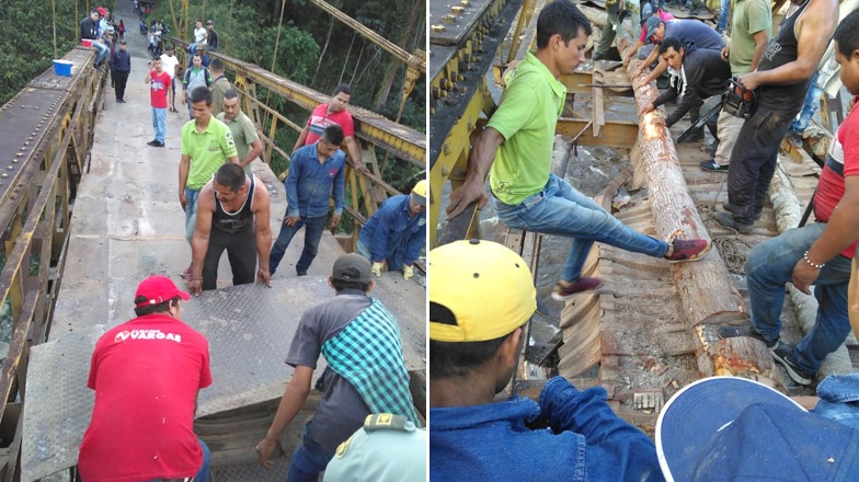 Minga comunitaria para mejorar el puente entre Pitalito y La Laguna 5