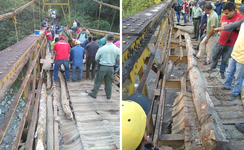 Minga comunitaria para mejorar el puente entre Pitalito y La Laguna 4
