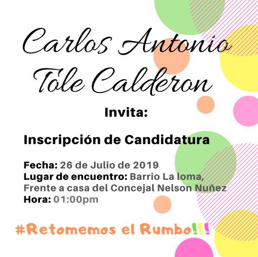 Carlos Antonio Tole Calderón y su propósito de llegar a la alcaldía de Tarqui 4