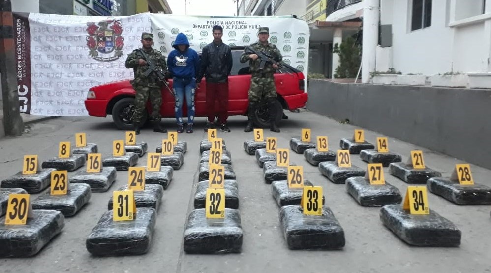 Autoridades incautaron 175 kilogramos de marihuana en las vías del Huila 1