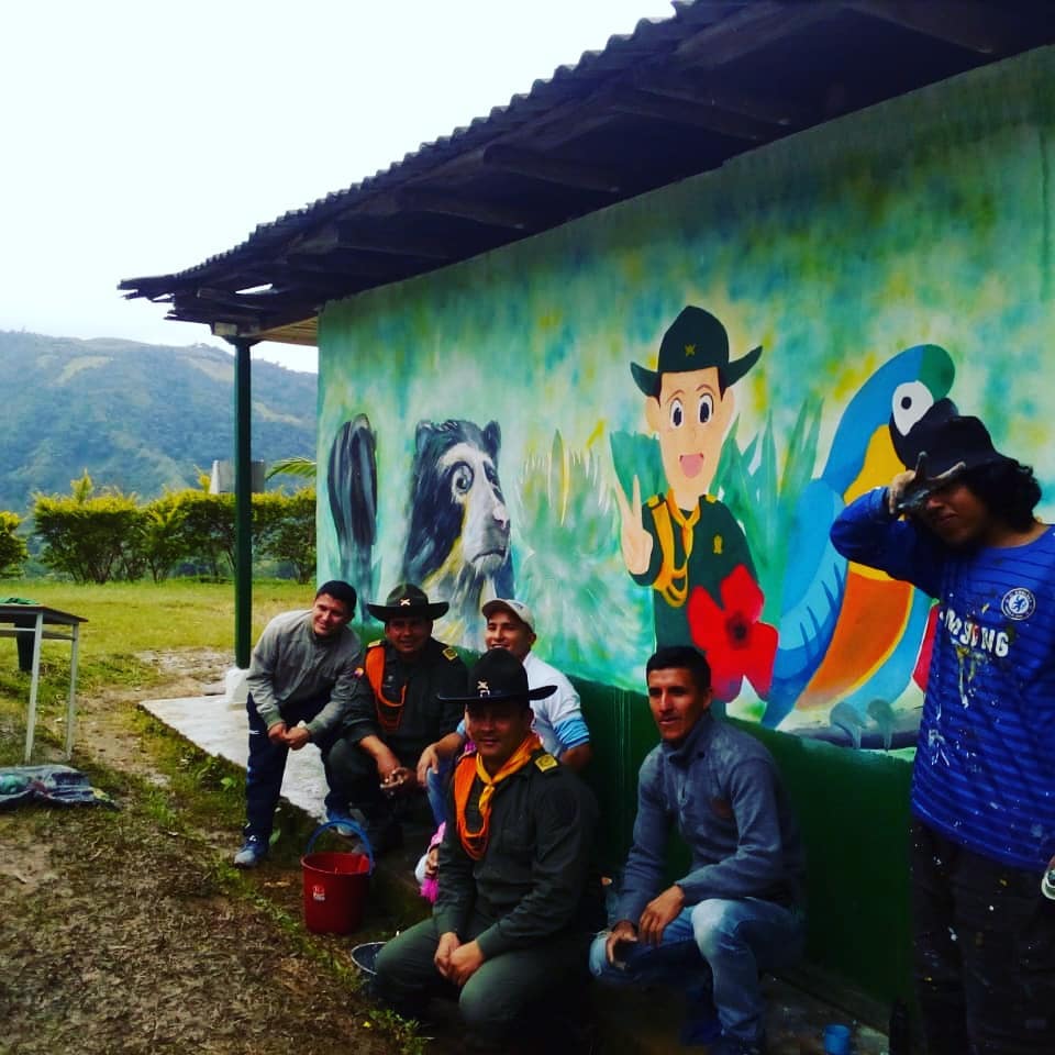 Un mural representa la fauna de la región, en vereda de San Agustín 2