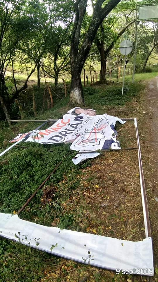 Denuncian actos vandálicos contra publicidad de candidatos en Timaná 1