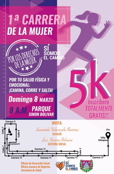 Carrera atlética 5k en homenaje a la mujer, se correrá en Garzón 2