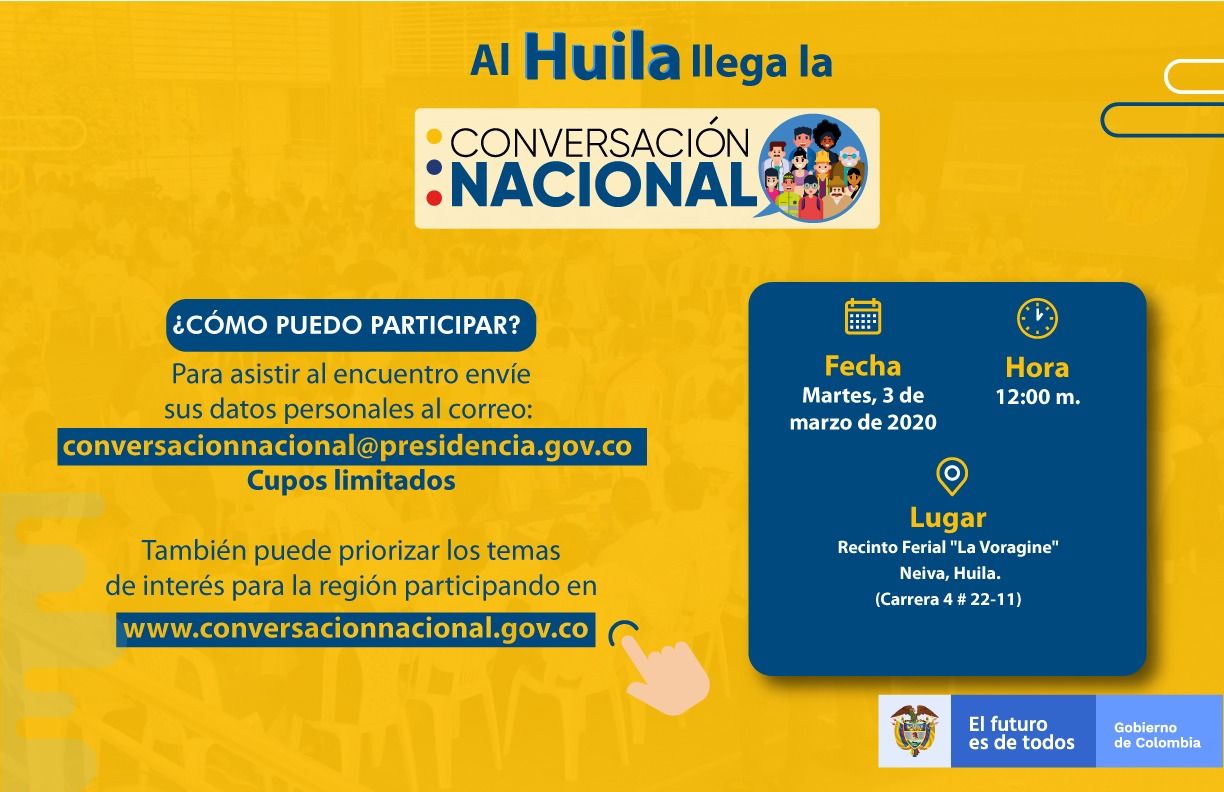 La Conversación Regional se traslada al Huila, este martes 1