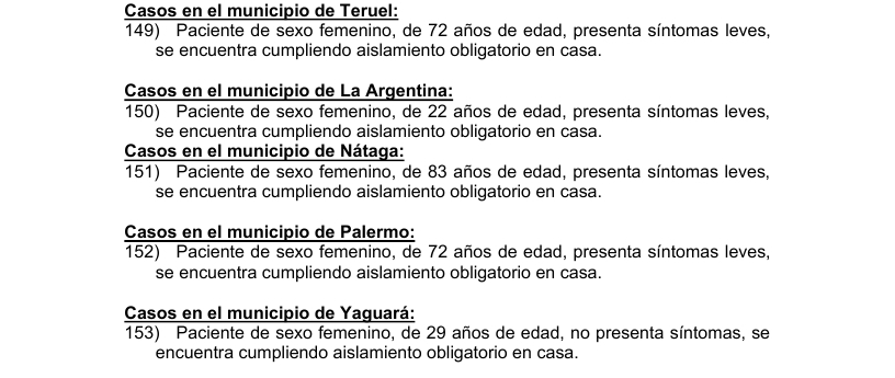 Confirman 153 contagiados y 2 fallecidos por coronavirus en el Huila 9