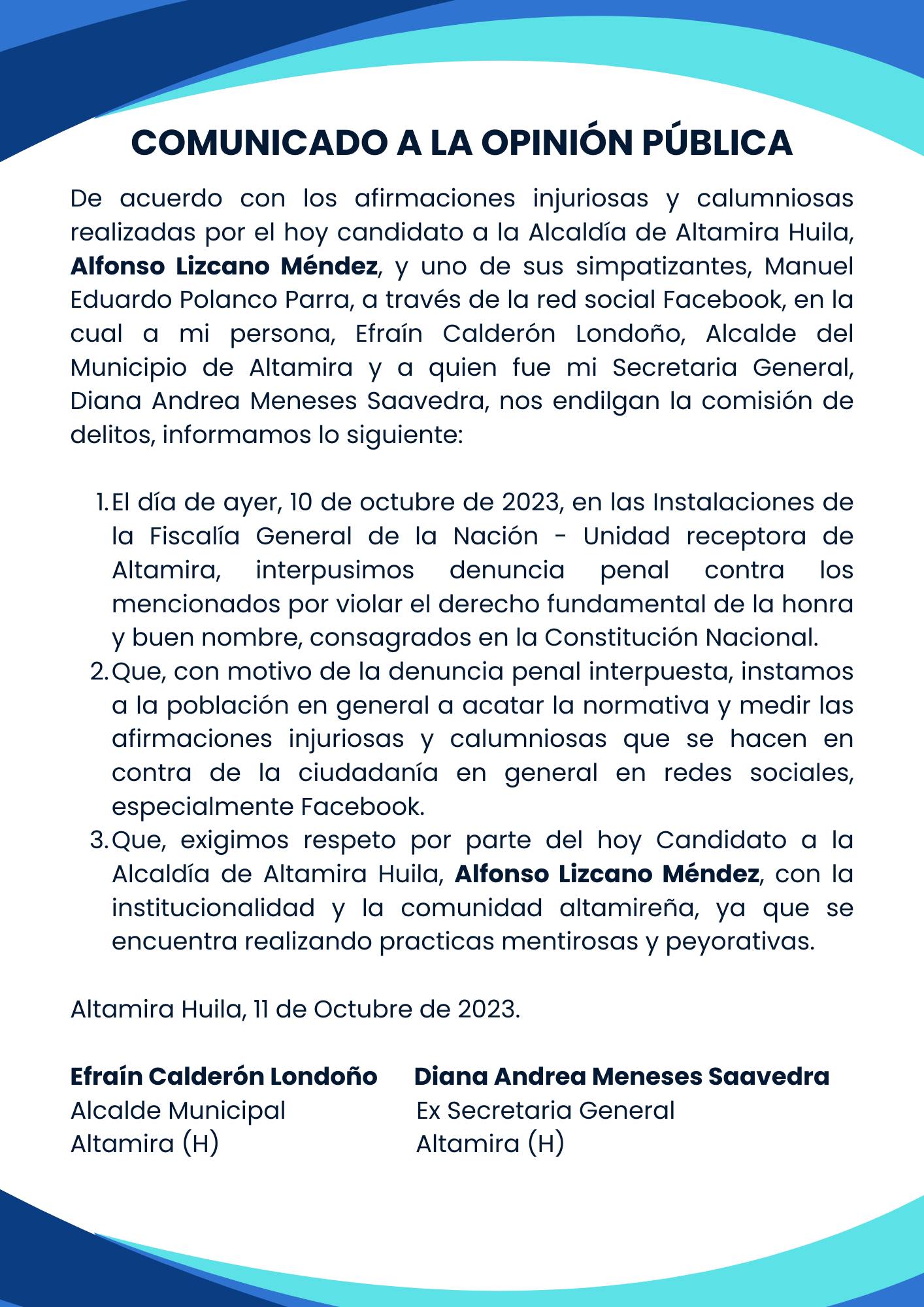 Tensión entre candidato a la alcaldía y mandatario de Altamira 1