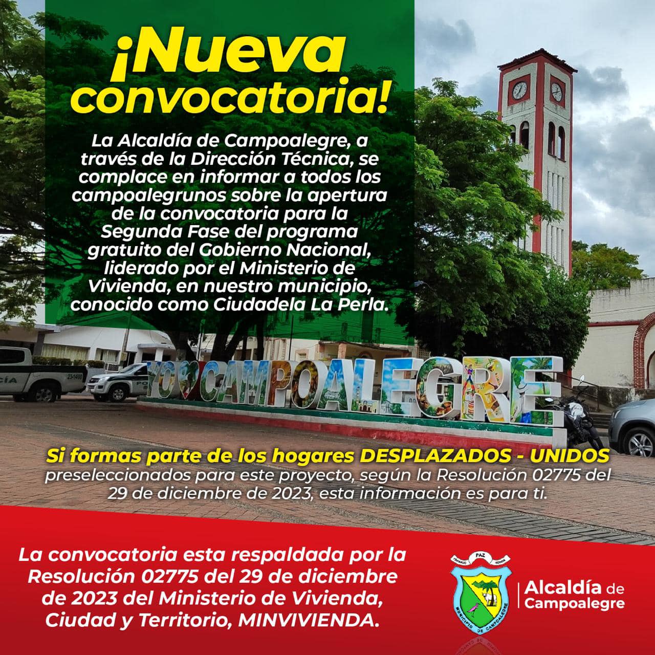Habilitan programa de vivienda gratuita en Campoalegre 1