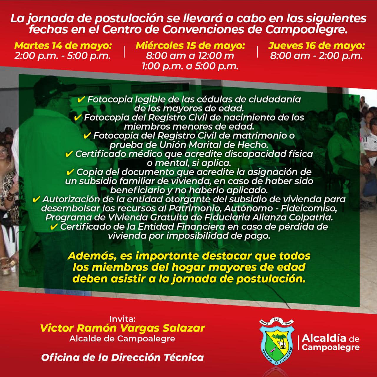 Habilitan programa de vivienda gratuita en Campoalegre 2