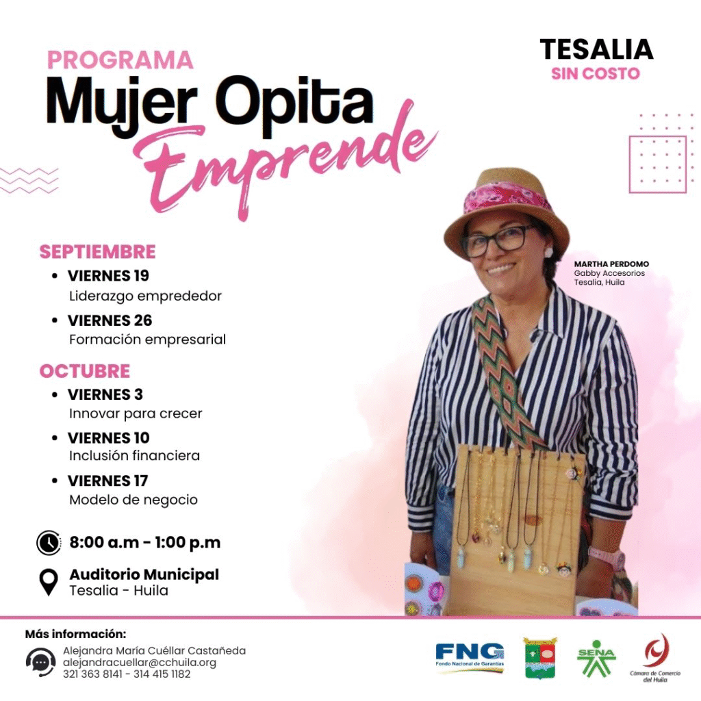Programa Mujer Opita Emprende llega al municipio de Tesalia 1