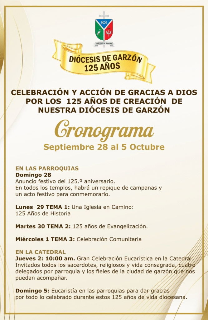 Lista la programación para conmemorar 125 años de la Diócesis de Garzón 1