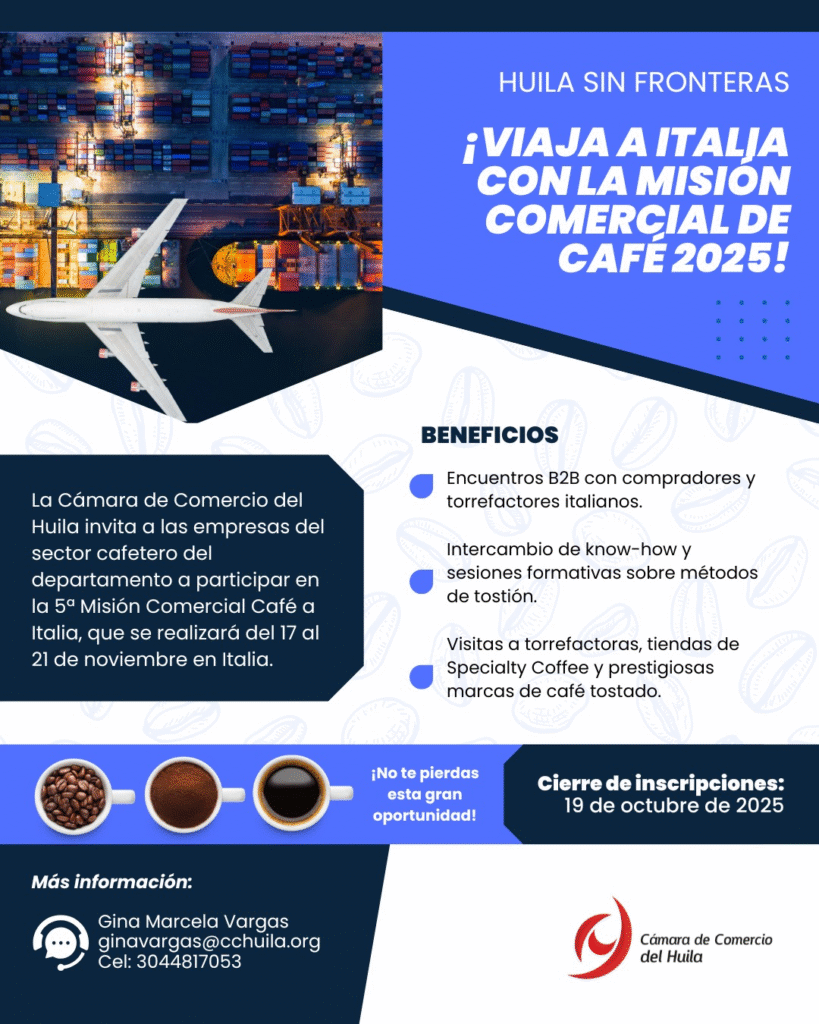 Huila participará en la quinta Misión Comercial de Café en Italia 1