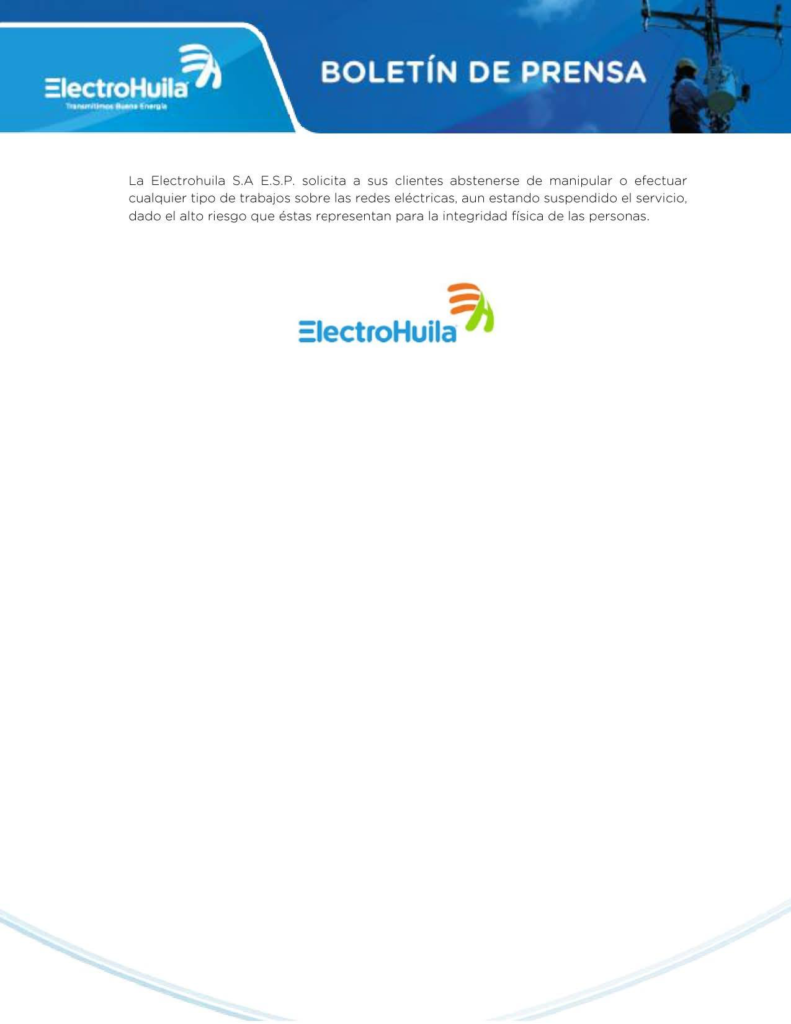 Suspenderán el servicio de energía en varios municipios del Huila 12