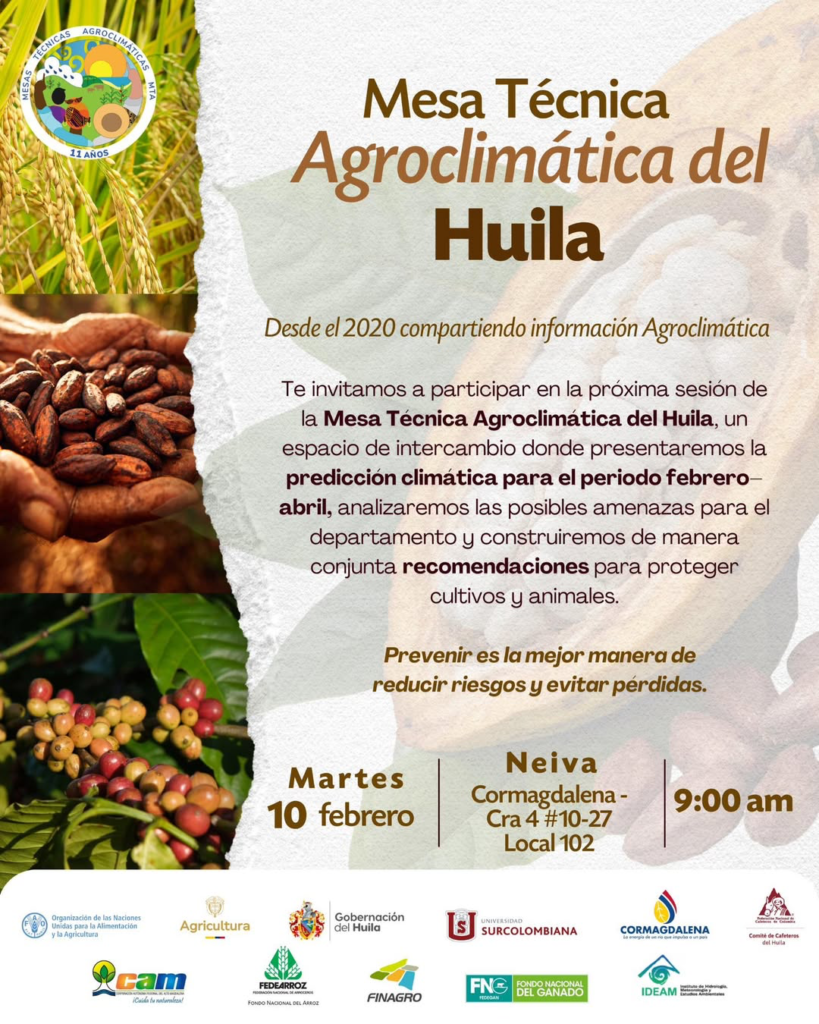 Mesa técnica agroclimática del Huila realiza nueva sesión 1