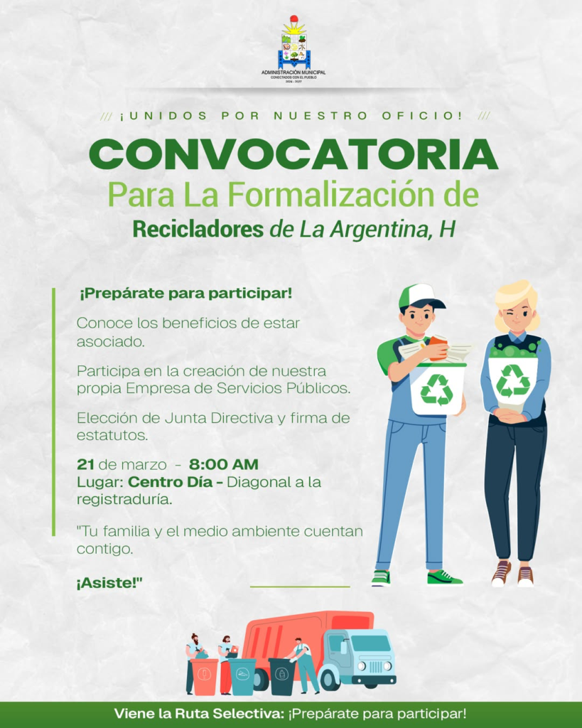 Formalizarán el gremio de recicladores en La Argentina 1