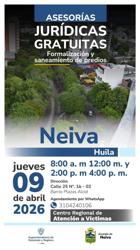 Jornada de asesoría gratuita sobre titulación de predios en Neiva 1