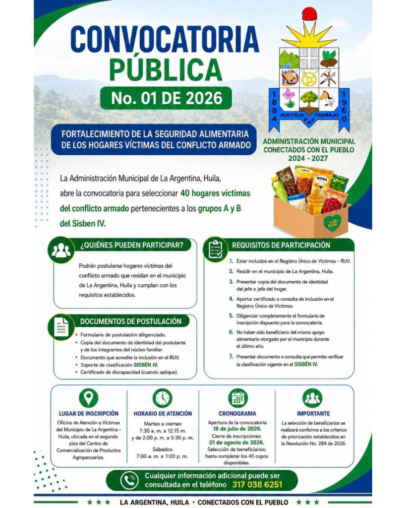 Programa de seguridad alimentaria para familias víctimas en La Argentina 1