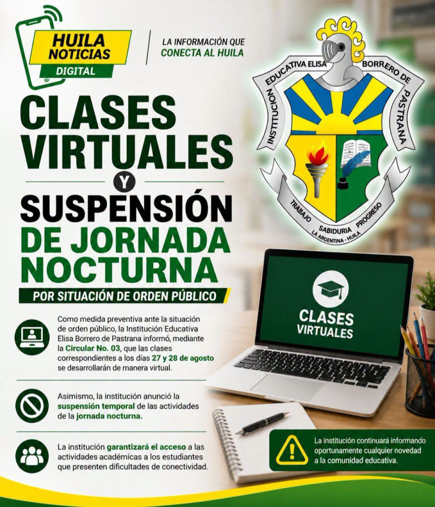 Clases virtuales por alteración del orden público en La Argentina 1
