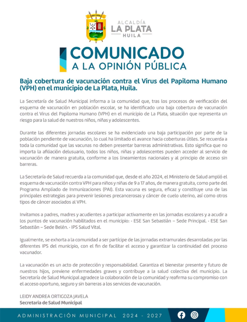 Reportan baja tasa de vacunación contra el VPH en La Plata 1